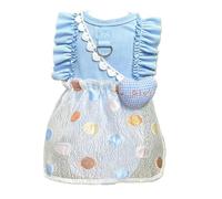 DimyFew Robe Bubble Respirant Robe Légère Léger Tenue Canine pour Chats, Promenade, Bleu, Bleu, S Buste 35cm 1.5-2.5kg