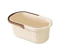 DimyFew Seau à Mop Grande Capacité Poignée Pliable Polypropylène Épaissi Rangement Rectangulaire Convient pour Nettoyage Maison Lavage Véhicule Activités, Petit Café