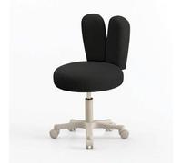 DimyFew Tabouret avec Dossier Oreilles Lapin Pivotant Siège Stable pour Coiffeuse, Noir