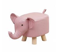 DimyFew Tabouret Éléphant Tissu Pouf Repose-Pieds Ottoman avec Silhouette Ludique et Assise Moelleuse en Mousse Résiliente Pieds en Bois Massif Stables Adapté, Rose, Elephant Tech