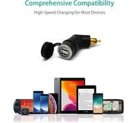 Din Hella Chargeur Usb À Deux Prises Pour Téléphone/Satnav Gps - Pour Moto