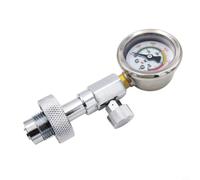 DIN Manomètre pour bouteilles de plongée 400 bar avec valve de vidange en acier inoxydable pour filetage G5/8 Testeur haute pression pour cylindre Scuba Avec joints toriques et bouton rotatif pour