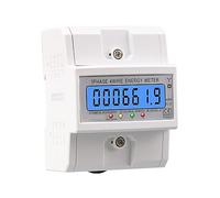 Din Rail 100A 3 phases 4 fils électronique Watt compteur d'énergie wattmètre KWh LCD rétroéclairage affichage avec couvercle Transparent pour la maison(Solid Shell)