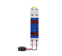 Din Rail 18mm Voltage Current HZ Meter AC 80-500V 220V 380V 100A Modular Voltmeter Ammeter LED Indicator Digital Volt Tester EKFBQBGW(VA)