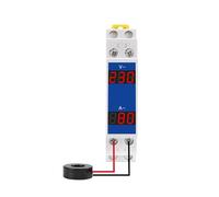 Din Rail 18mm Voltage Current HZ Meter AC 80-500V 220V 380V 100A Modular Voltmeter Ammeter LED Indicator Digital Volt Tester CZAOINCU(VA)