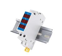 Din Rail 18mm Voltage Meter AC 80-500V 220V 380V Single Three Phase Modular Voltmeter Indicator LED Digital Display Detector NWPNLXEA(Three Phase)