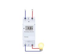 Din Rail 2 wire Weekly 7 Days Programmable Digital TIME SWITCH Relay Timer Control AC 220V 230V 12V 24V 48V 16A 30A CZAOINCU(12V DC AC)