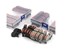 DIN Rail 211 Quick Wiring Compact Splicing Terminal Block with Number Strip Screw Connection 2.5mm² Wire Cable Connector Kit NWPNLXEA(G Boxed Accessories)
