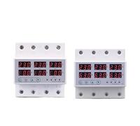 Din Rail 3 Phase Voltage Relay 3P+N Voltmeter Ammeter Over and Under Voltage Monitor Relays Protector Adjust Current Overvoltage(63A without N 380V)