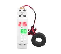 Din Rail 3in1 Single Phase ampere voltage frequency Meter Ac 0-99Hz 100A voltmeter Indicator LED Digital Display 110V 230V NWPNLXEA(Not Transparent)