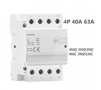 Din Rail AC Contactor 4P 40A 63A 4NO 4NC 2NO2NC 3NO1NC House Use or For Charging Pile Contactor CZAOINCU(4P 63A 4NC)