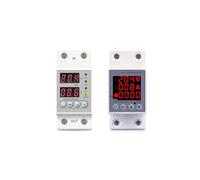 Din Rail Dual Display Adjustable Over Under Voltage Current Protective Device Protector Relay 40A 63A 80A 100A 220V 230V IDGTTLDF(V A type,L N 110V 60A)