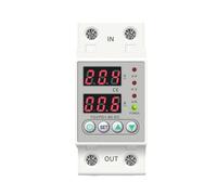 Din Rail Dual Display Adjustable Over Voltage Current and Under Voltage Protective Device Protector Relay 40A 63A 220V 230V CZAOINCU(60A)