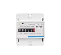 Din Rail Electricity Digital Power Meter Single Phase 1P 2 Wire kWh AC 230V Voltmeter Ammeter LCD Analog Counter Display EKFBQBGW(Counter Energy Meter)