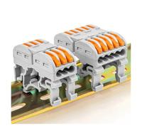 DIN Rail Fast Wire Cable Connectors 3/5Pin Compact Conductor Spring Splicing Wiring Connector Push-in Terminal Block NWPNLXEA(2213)