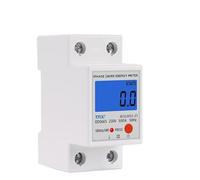 Din Rail LCD rétro-éclairage numérique compteur d'énergie monophasé kWh compteur de consommation d'énergie wattmètre électronique AC 220 V 120 V 80A réinitialiser(120VAC)