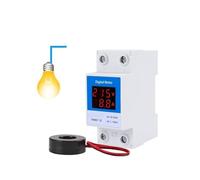 DIN Rail Led Digital Voltmeter Ammeter AC50-500V 220V 380V 1-63A 1-100A Panel Voltage Current Meter Volt Amp Tester Detector MQXFCZUX(External CT(1-100A))