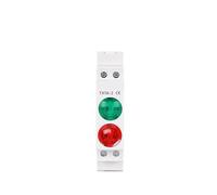 Din Rail LED Signal Lamp AC DC 220V 230V Indicating Lights Lamp Red Green Blue Orange White 18mm AUOQKQUT(Dual Lamp)