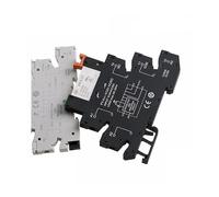 Din Rail Slim Relay Module HF-41F Integrated Power Relay With Relay Holder 12V 24V 48V 110V 230V Relay Socket 6.2mm AUOQKQUT(Blue 12VACDC)