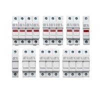 Din Rail Solar PV DC Fuse Holders with Indicator Light suitable for 10 * 38mm DC PV Fuse Link for Solar Photovoltaic System Pro IINKUEYK(30A,EAPV-32-3P)