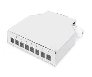 Din Rail Splice Box for 8 LC/DX couplers, Color grey