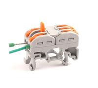 Din Rail type Quick Wire Connector 211 222 Compact Splicing Conductor Cable Terminal Block Instead Of UK2.5B NWPNLXEA(2215,10PCS)