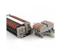 Din Rail Type VariousTerminal Block 211 Electrical Quick Wire Connector Conductor Connection With Number strip Set NWPNLXEA(20PCS Boxed Black)