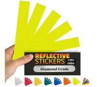 DIN67520 ECE104 - Bande réfléchissante - Avertissement de sécurité - Étanche - pour Voitures, Motos, Casques et vélos - Fabriqué avec 3 Diamond Grade S - 30 mm x 152 mm (4083 Jaune Flu)