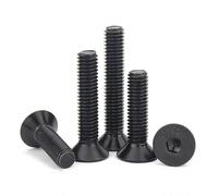 DIN7991 M2 M3 M4 M5 M6 M8 M10 M12 noir 10.9 en acier allié, douille hexagonale à tête fraisée, vis de Machine, boulon Allen plat(5mm,M4 (20pcs))