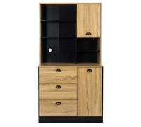 AltoBuy DINAJ - Buffet Vaisselier Multi-Rangement Aspect Bois