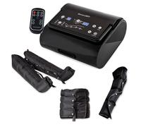 Dinamicamed ® Premium 4.0 Compact Pressotherapie Professionnelle Drainage Lymphatique 4 Chambres à Air Appareil de Massage 6 Programmes de Massage 2 Bottes XL, 1 Brassard et Ceinture Abdominale