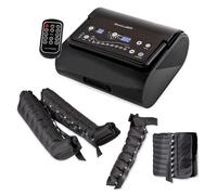 Dinamicamed ® Premium 8.0 Compact Pressotherapie Professionnelle Drainage Lymphatique 8 Chambres à Air Appareil de Massage 6 Programmes de Massage 2 Bottes XL,1 Brassard et Ceinture Abdominale