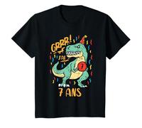 Dinausaure T-Rex 7ans Dino Humour Anniversaire Garçon Cadeau T-Shirt