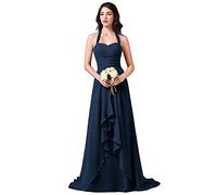 dinavian Robe dos nu en mousseline de soie pour femme