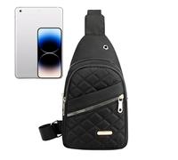 Dinchaakuarry Chest Bag Daypack, Travel Sling Bags - Sac à bandoulière Sac de poitrine Sac à dos à bandoulière - Mode Sling Purse, Sangle réglable pour femmes, filles, Noir, verwijzen naar de