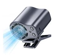 Dinchaakuarry Clip On Cooling Fan LED Display Compact Travel Air Circulator