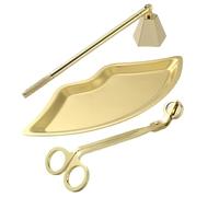 Dinchaakuarry Ensemble de Sniffer à Bougie Extincteur de Bougie en Acier Inoxydable avec Plateau de Rangement, poignée Longue et Conception antidérapante | Kit élégant de Soins de Bougies pour la ma