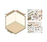 Dinchaakuarry Kit de scène d'autocollants, autocollants pour la maison - Autocollants de scène de dessin animé faits à la main | Scène d'autocollants miniatures imperméables pour le Nouvel An chinois