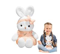 Dinchaakuarry Lapin en peluche en peluche lapin en peluche - 16 pouces Bunny Stuffy en jupe - Animaux en peluche réalistes, peluches de compagnie avec bandeaux pour anniversaire, Noël, Nouvel An