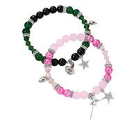 Dinchaakuarry Magnetic Bracelets for Friends, 2X Bead Stone Stretch Bracelet, Valentines Day Supplies, Relationship Jewelry for Graduation