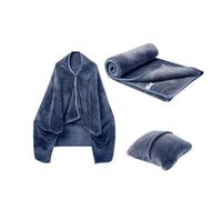 Dinchaakuarry Oreiller et Couverture de Voyage - Flanelle légère, Oreiller Portable, Plaid Chaud, Compact et Confortable, Couverture Cabine Douce, Coussin Douillet, châle Ultra-Doux pour