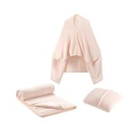 Dinchaakuarry Oreiller et Couverture de Voyage - Flanelle légère, Oreiller Portable, Plaid Chaud, Compact et Confortable, Couverture Cabine Douce, Coussin Douillet, châle Ultra-Doux pour