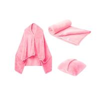 Dinchaakuarry Oreiller et Couverture de Voyage - Flanelle légère, Oreiller Portable, Plaid Chaud, Compact et Confortable, Couverture Cabine Douce, Coussin Douillet, châle Ultra-Doux pour