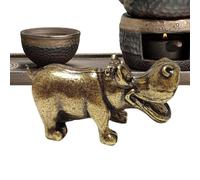 Dinchaakuarry Ornements de table en cuivre, statue d'animaux en cuivre,Thé animal de compagnie Hippo petite figurine d'animaux en cuivre | Ornements d'animaux de collection Décoration de table vintage