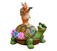 Dinchaakuarry Outdoor Figurine Lights Bunny Turtle Garden Decor Solar Statue Patio Set | Light, Animal Suitable for Lawn Path Walk Flower Bed Landscape Porch Deck Yard Display