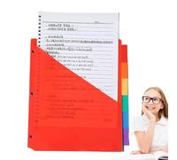 Dinchaakuarry Répartiteur d'index, séparateurs de cils pour classeur à anneaux, séparateur de cils à 3 anneaux insérable coloré | Section d'index épais en cahier Division pour la