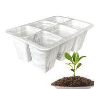 Dinchaakuarry Seedling Tray - 6-Cell Silicone Plant Growing | Reusable Starter Tray, Flexible Durable Design for Indoor Gardening Seed Germination with Greenhouse Home Planting Scenario