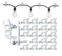 Dinchaakuarry String Light Hanger - 20-Pieces Quick Setup | Screw In Hooks for Christmas Walkway Courtyards Backyard Pathway Terrace Balcony Landscaping Porch Patio, 1.06x0.47x0.51 inches