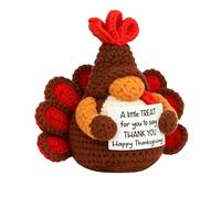 Dinde au Crochet | Décoration de fête avec carte d'encouragement - Art crochet dinde Thanksgiving - Pour Étagère à Livres, Table à Manger, Chambre, Salon, Cadeau Pour , Étudiants, Maman, Petite Amie