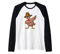 Dinde Cool Lunettes Chapeau Pèlerin Humour Thanksgiving Manche Raglan